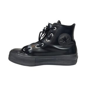 Converse Chuck Taylor All Star Lift Platform Leather Shoes 8 Black Total Eclipse
